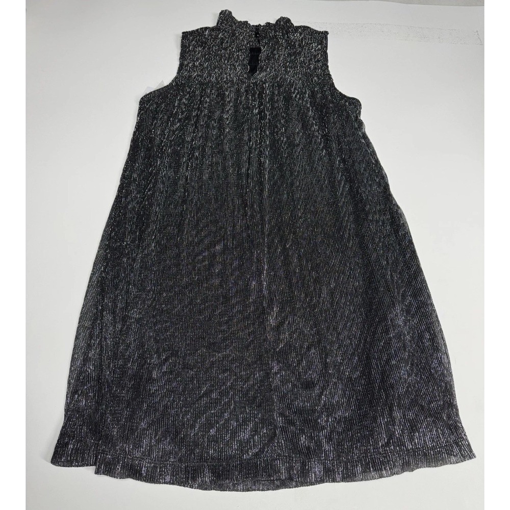 Nine West Womens XS Black & Silver Smocked Knee-Length Lined Dress - Picture 8 of 8